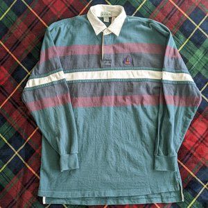 vintage Izod striped Long Sleeve Polo -- XL